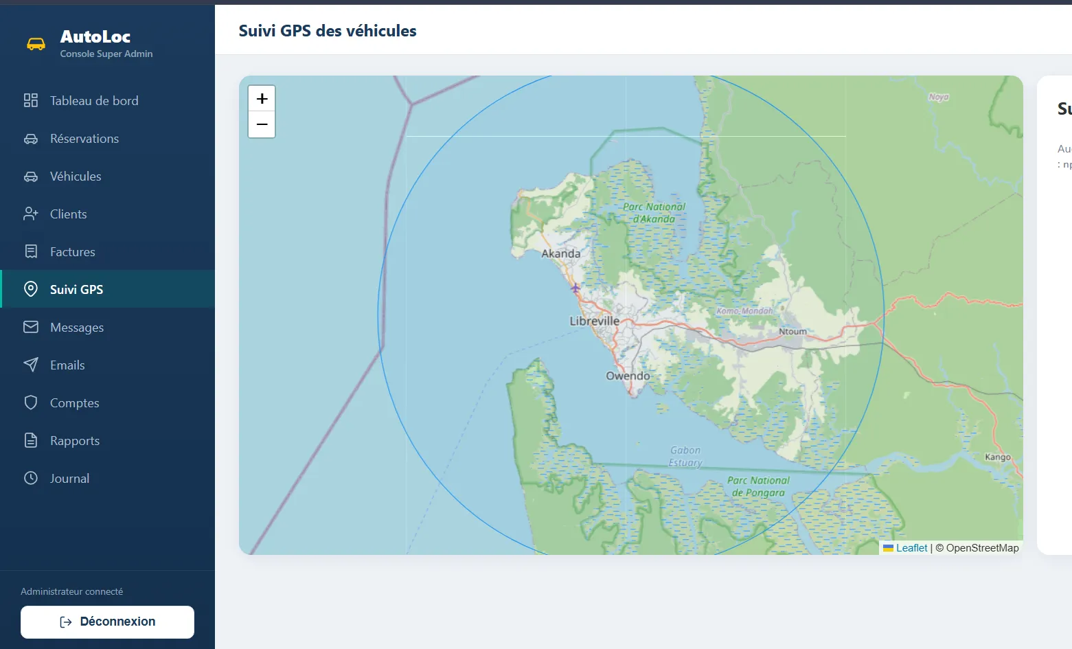 AutoLoc GPS fleet-tracking map